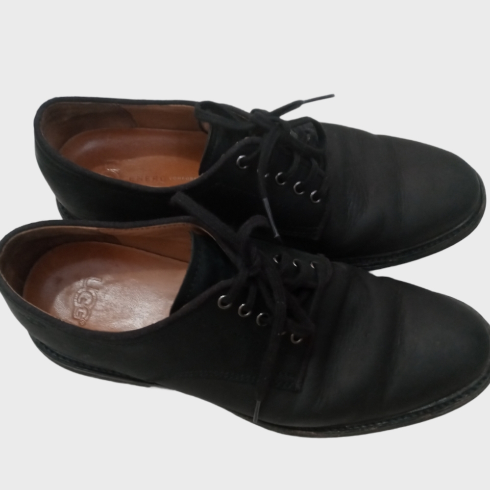 Ugg  Men's Jovin Oxford Leather Lace Up Shoes Size 8 Black Color